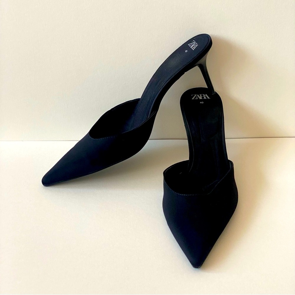 ZARA - Pointed Black Mules | US Size 9 | EU Size 40